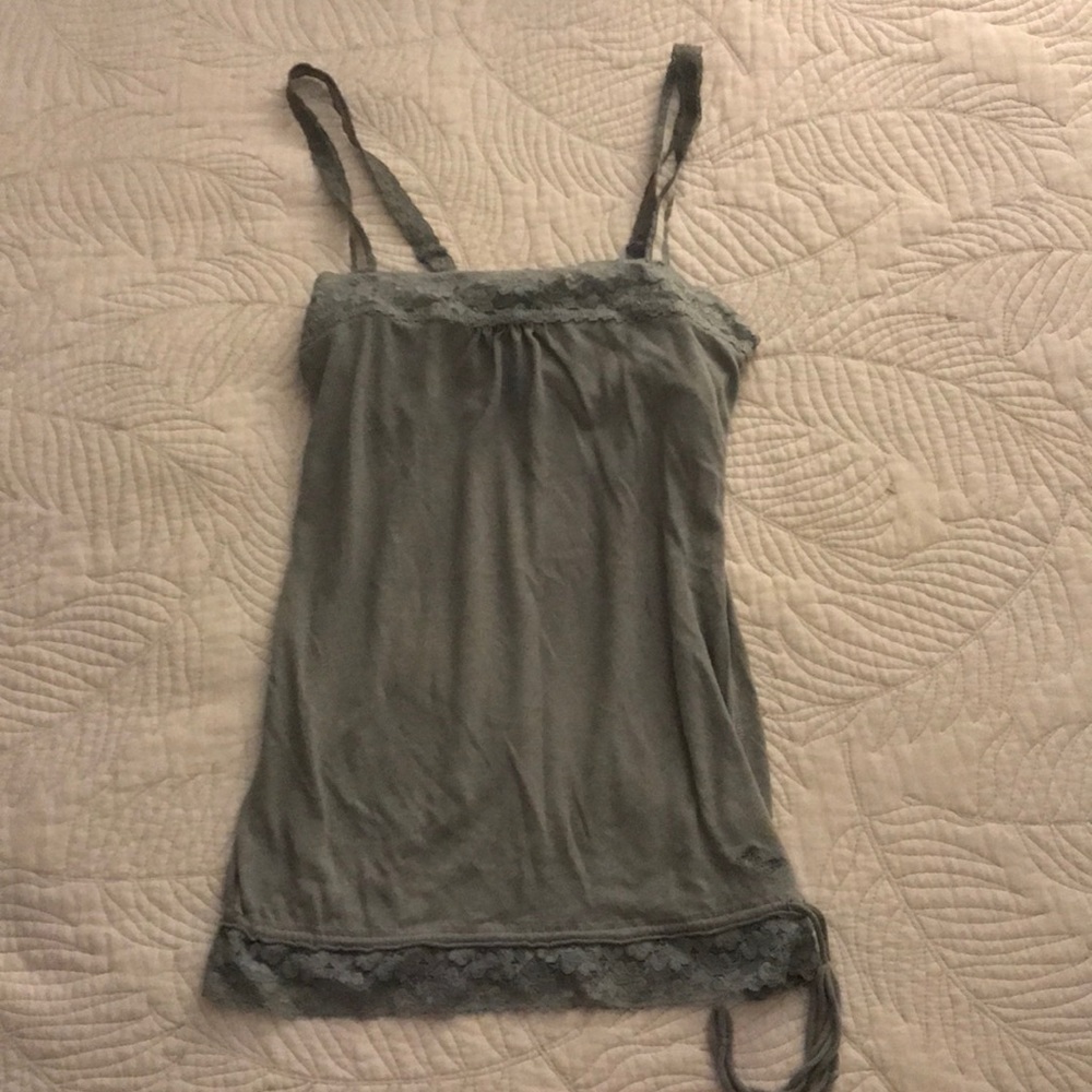 Laced Trimmed Grey Abercrombie and Fitch Tank Top